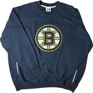 Nhl Men's Navy and Black Sweatshirt